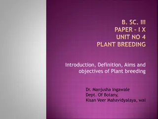 The Importance and Objectives of Plant Breeding