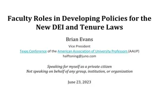 Faculty Roles in Developing Policies for DEI and Tenure Laws