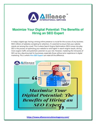 Maximize Your Digital Potential The Benefits of Hiring an SEO Expert
