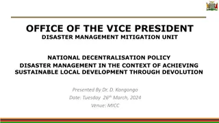 Disaster Management and Sustainable Local Development Through Devolution