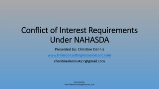 Conflict of Interest Requirements Under NAHASDA