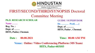 Doctoral Committee Meeting for Ph.D. Research Scholar at HITS, Padur, Chennai