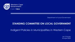 Indigent Policies in Municipalities: Legislative Framework and Requirements