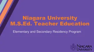 Niagara University M.S.Ed. Teacher Education Program Overview