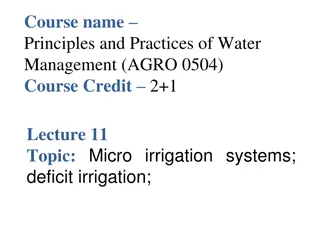 Principles and Practices of Micro Irrigation Systems