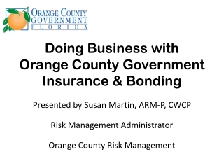 Doing Business with Orange County Government Insurance & Bonding