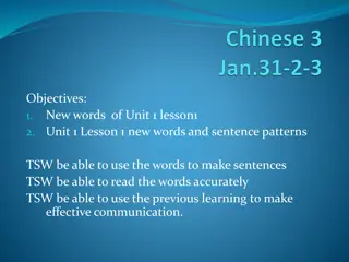 Language Learning Objectives and Activities for Unit 1 Lesson 1