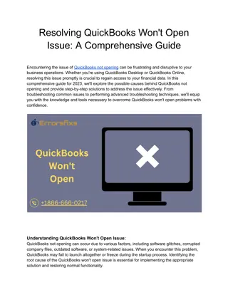 Resolving QuickBooks Won't Open Issue_ A Comprehensive Guide