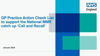 GP Practice Action Check List for National MMR Catch-up Call and Recall - January 2024