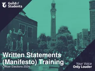 Guide to Training Officer Elections 2024: Campaigning & Written Statements
