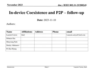 Enhancing In-Device Coexistence and P2P Communication in IEEE 802.11-23/2002r0