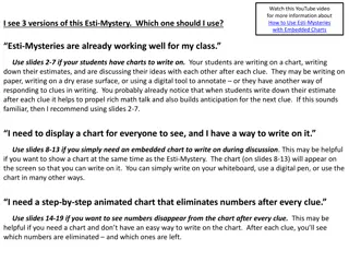 Exciting Ways to Use Esti-Mysteries with Embedded Charts