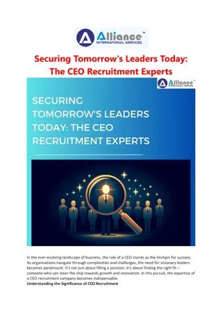 Securing Tomorrow's Leaders Today: The CEO Recruitment Experts