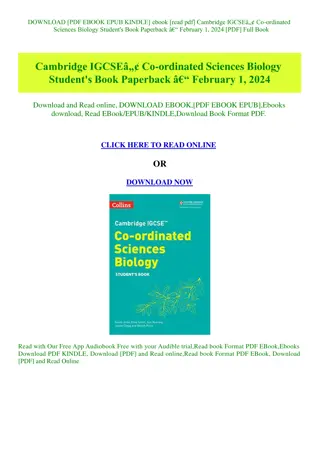 ebook [read pdf] Cambridge IGCSEÃ¢Â„Â¢ Co-ordinated Sciences Biology Student's