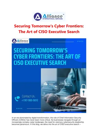 Securing Tomorrow's Cyber Frontiers: The Art of CISO Executive Search