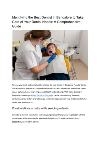 Identifying the Best Dentist in Bangalore to Take Care of Your Dental Needs_ A Comprehensive Guide