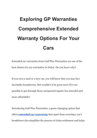 Exploring GP Warranties' Extended Warranty Options
