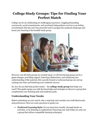 College Study Groups Tips for Finding Your Perfect Match