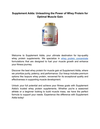 Supplement Adda: Elevate Your Fitness with Isopure Whey Protein