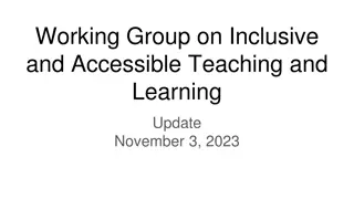 Working Group on Inclusive and Accessible Teaching and Learning