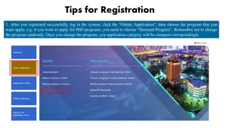 Tips for Registration