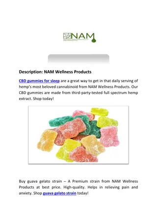 Best CBD Company - NAM Wellness Products