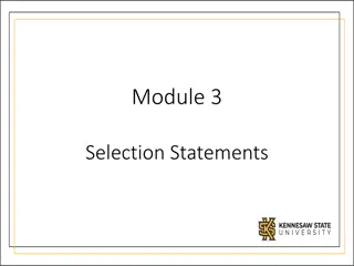 Introduction to Selection Statements in Programming