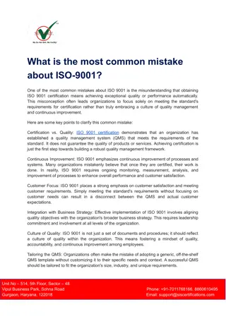 Most common mistake about ISO-9001