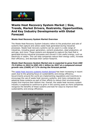 Forecasting the Future of the Waste Heat Recovery System Market: Trends and Fore