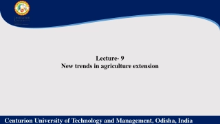 New trends in agriculture extension