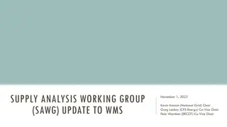Energy Supply Analysis Working Group Updates and Studies