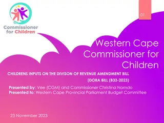 Children's Inputs on Division of Revenue Amendment Bill in Western Cape