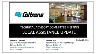 Caltrans District 12 Technical Advisory Committee Meeting Updates