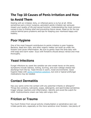 The Top 10 Causes of Penis Irritation and How to Avoid Them
