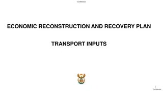 Economic Reconstruction and Recovery Plan: Infrastructure Focus