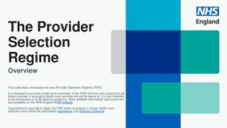 Introducing the Provider Selection Regime (PSR) in Health Care Services