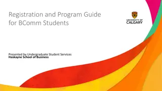 Registration and Program Guide for BComm Students