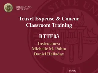 Travel Expense & Concur Classroom Training Overview