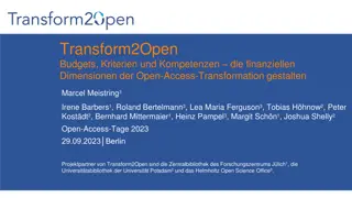 Financial Aspects of Open-Access Transformation in Transform2Open Project