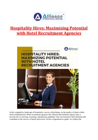 Hospitality Hires: Maximizing Potential with Hotel Recruitment Agencies