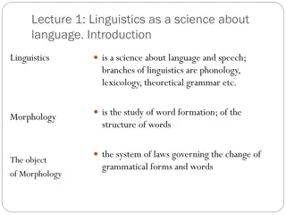 Linguistics: Exploring Language Structure and Morphology