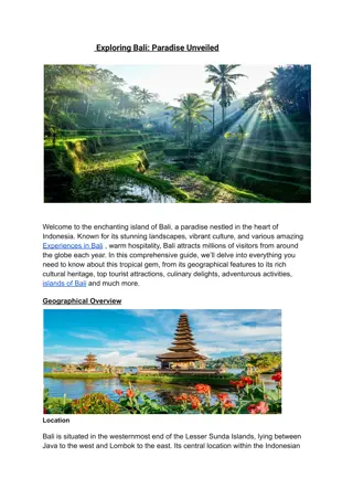Exploring Bali: Paradise Unveiled