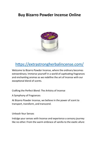 Buy Bizarro Powder Incense Online