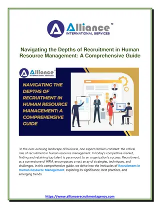 Navigating the Depths of Recruitment in Human Resource Management A Comprehensive Guide