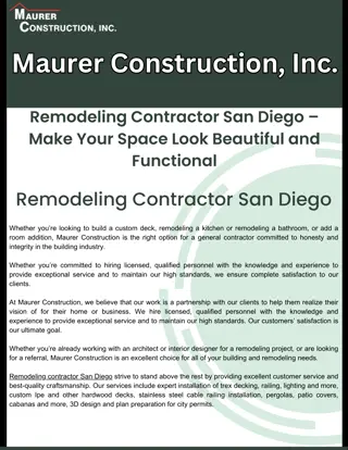 Remodeling Contractor San Diego –Make Your Space Look Beautiful and Functional