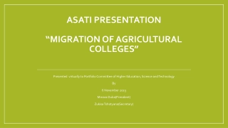 Migration of Agricultural Colleges