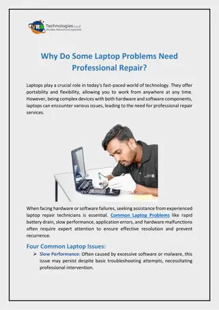 Why Do Some Laptop Problems Need Professional Repair?