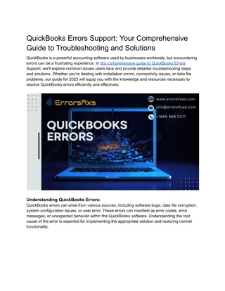 QuickBooks Errors Support