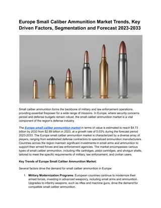 Europe Small Caliber Ammunition Market Trends & Forecast
