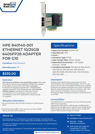 Buy HPE 840140-001 Eth 10/25Gb 640SFP28 Adapter for G10